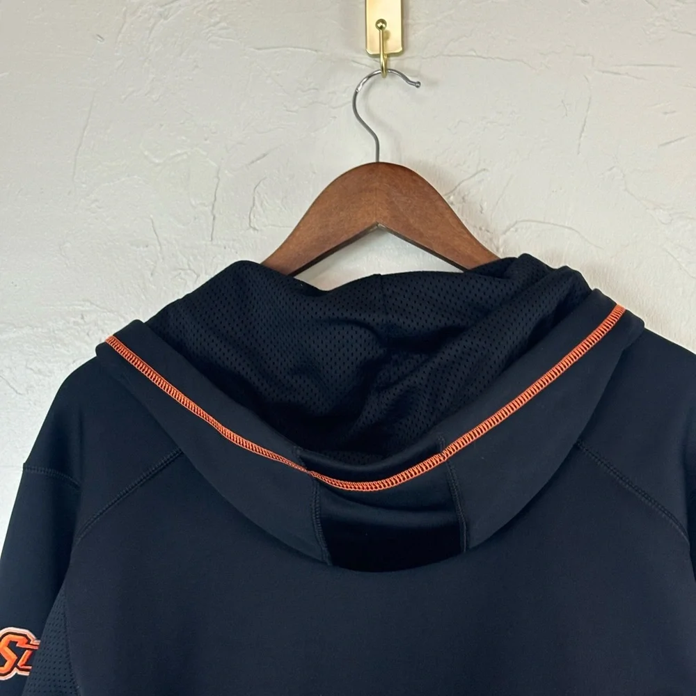 NIKE OSU Oklahoma State University Cowboys Pokes Black Full Zip Jacket Hood Mens